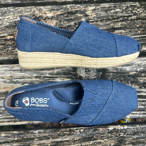 NWOT BOBS From Skechers High Jinx Memory Foam Denim Espadrilles Sz 7.5 New E9 - Picture 12 of 12